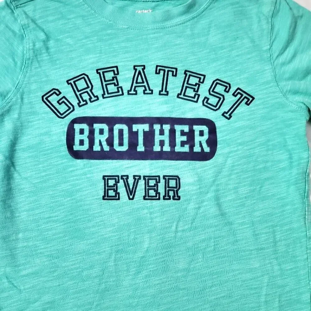 Carters Boys Size 7 Brother Aqua Blue SS Shirt